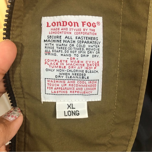 London Fog Men’s Front Zip Jacket Lined Black Sz XL Long - Picture 12 of 15